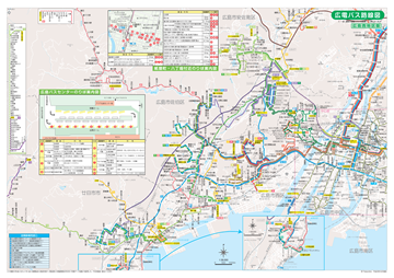 広電バス　郊外線　路線図